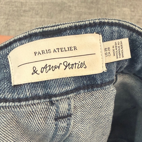 & other stories Wide Leg Blue Jean Denim Retro Pocket High Waist 29 - Picture 9 of 16